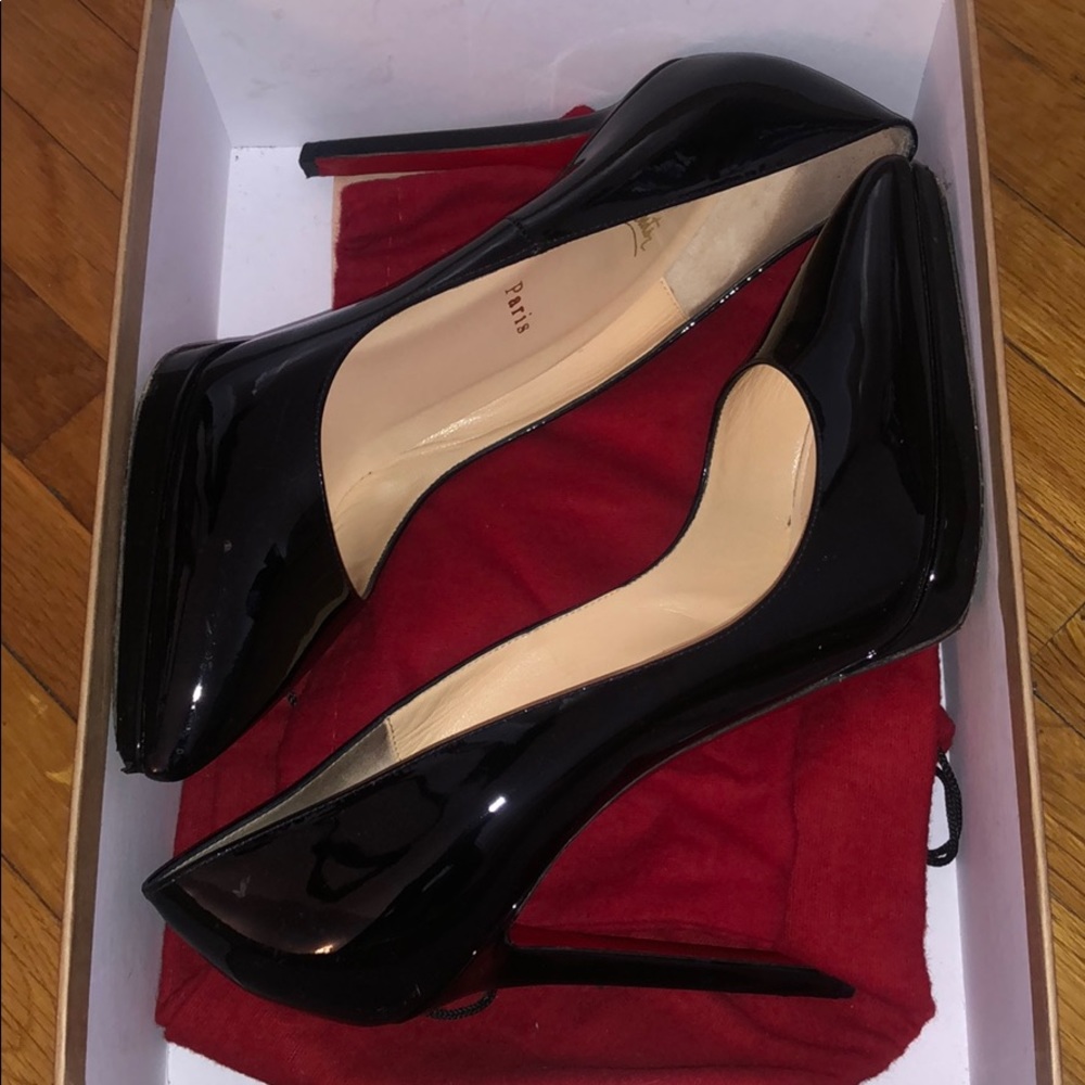 Louboutin Pigalle Plato 120 Patent Calf pumps